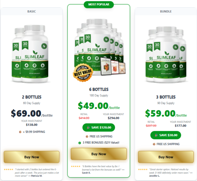 SlimLeaf price details