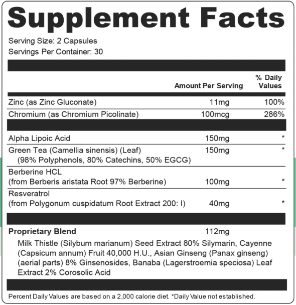 Vertigenics supplement fact