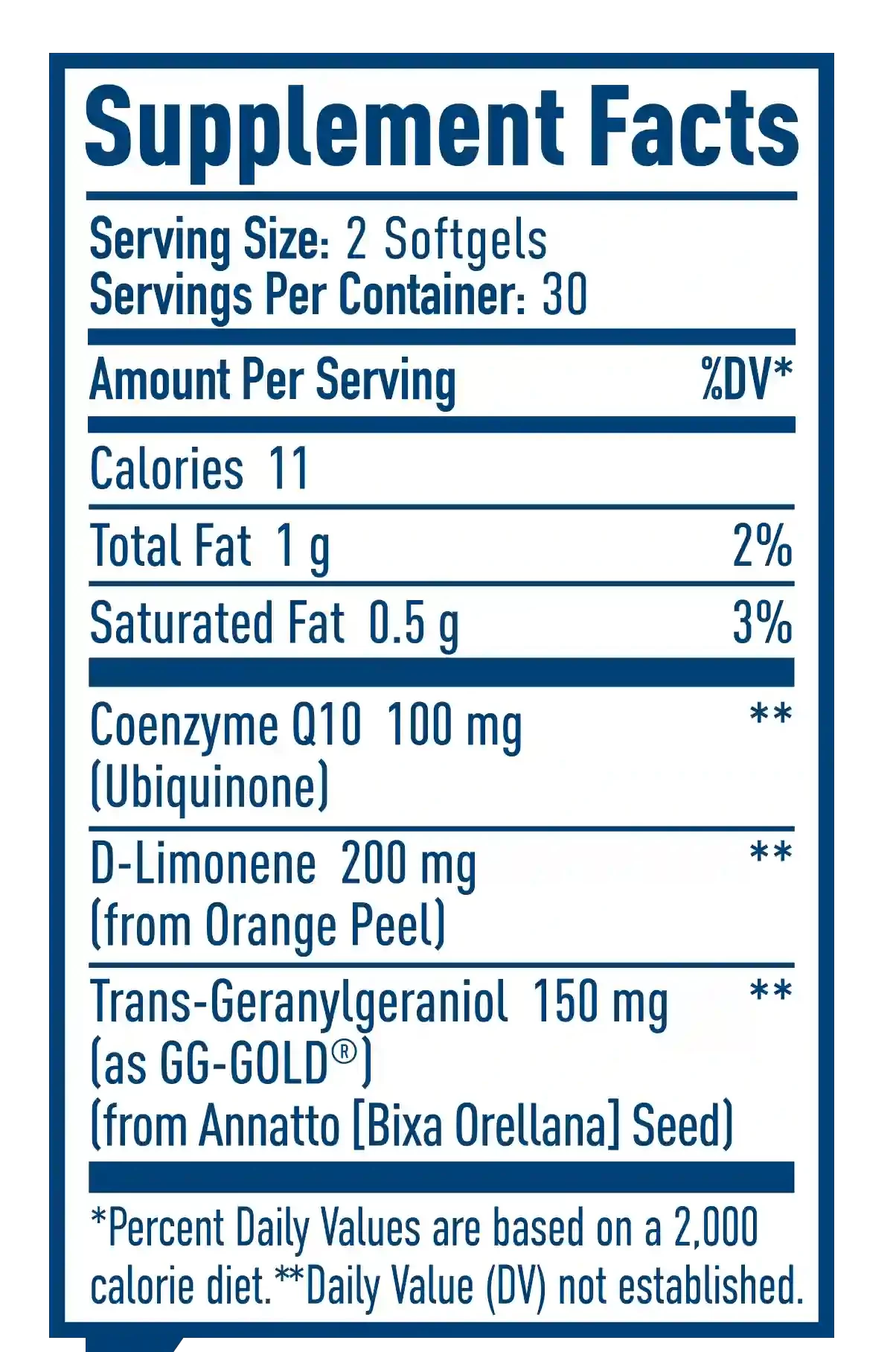 Nativepath CoQ10 Complex Supplement Fact